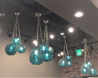 Glass Fishing Float Cluster Pendant Light