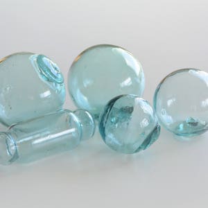 Set of 5 Vintage Japanese Glass Fishing Floats 