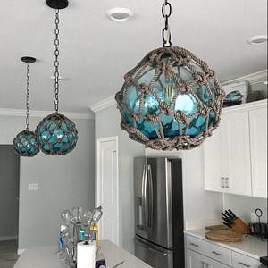 Glass Fishing Float Pendant Light