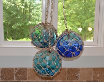 Glass Fishing Float Cluster Pendant Light