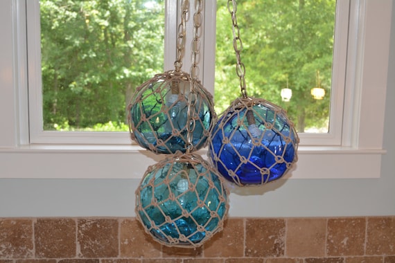 Glass Fishing Float Cluster Pendant Light 