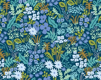 blue floral crib sheet