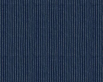 navy stripe crib sheet