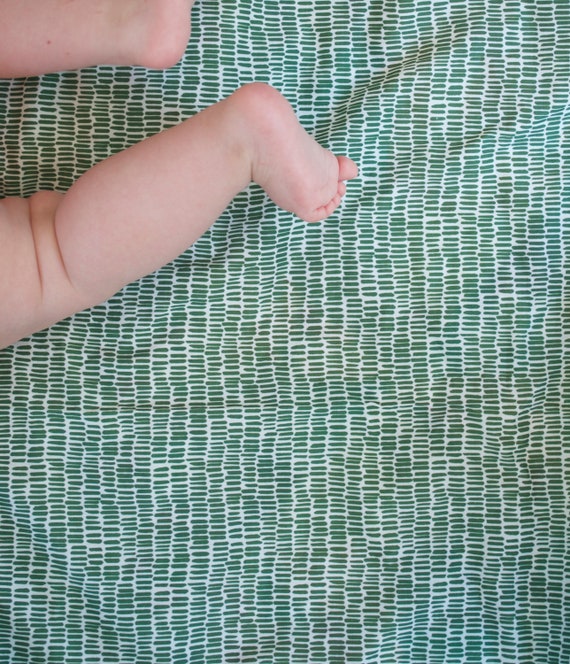 forest green crib sheet