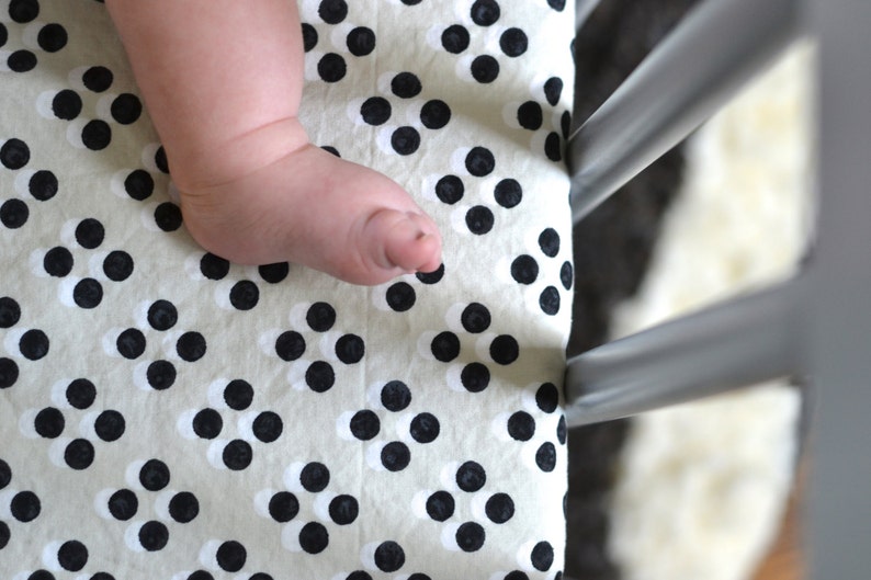QUICK SHIP Grey black dot crib sheet grey fitted crib sheets mini crib sheet modern crib sheet dot toddler bedding dot baby bedding