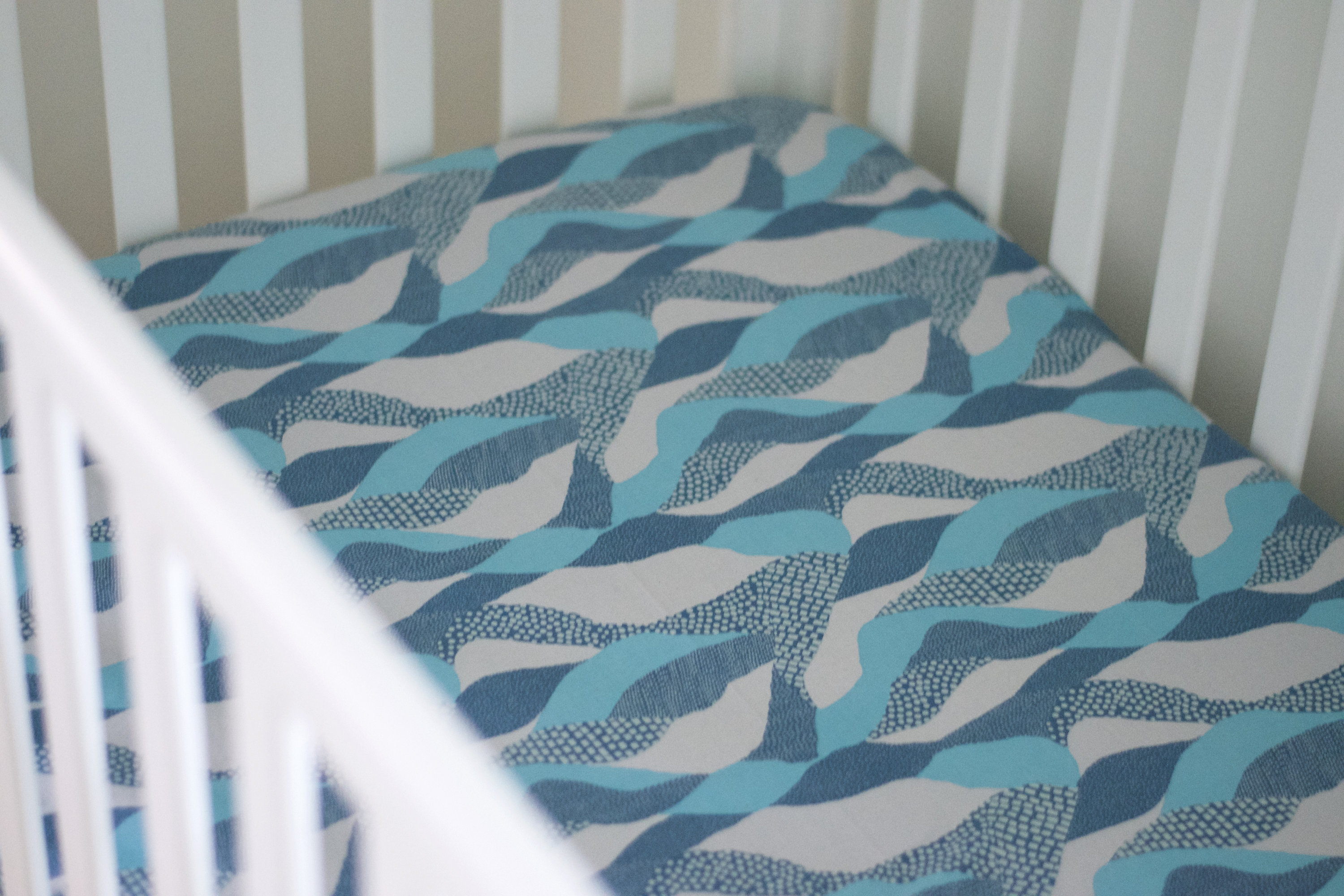 blue and grey baby bedding