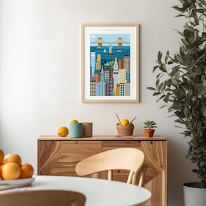 New York Colourful City Poster Print A4 or A3