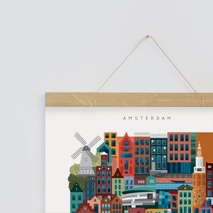 Amsterdam Colourful City Poster Print A3 - Etsy