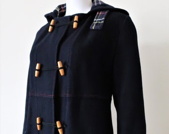 fitted duffle coat with hood
