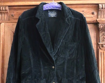 Vintage Iceberg black velvet padded blazer with diamond quilting and lapel collar 1990s 90s made in Italy