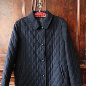 Vintage Tyrolean trachten loden wool jacket short coat with preppy diamond quilt 1990s 90s made in Italy