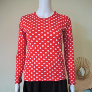 Vintage Marimekko Pallo polkadot longsleeve t-shirt made in Finland 1990s 90s 1980s 80s