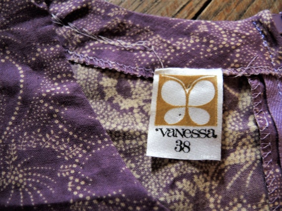 Vintage Vanessa Finland lilac floral cotton midi … - image 9