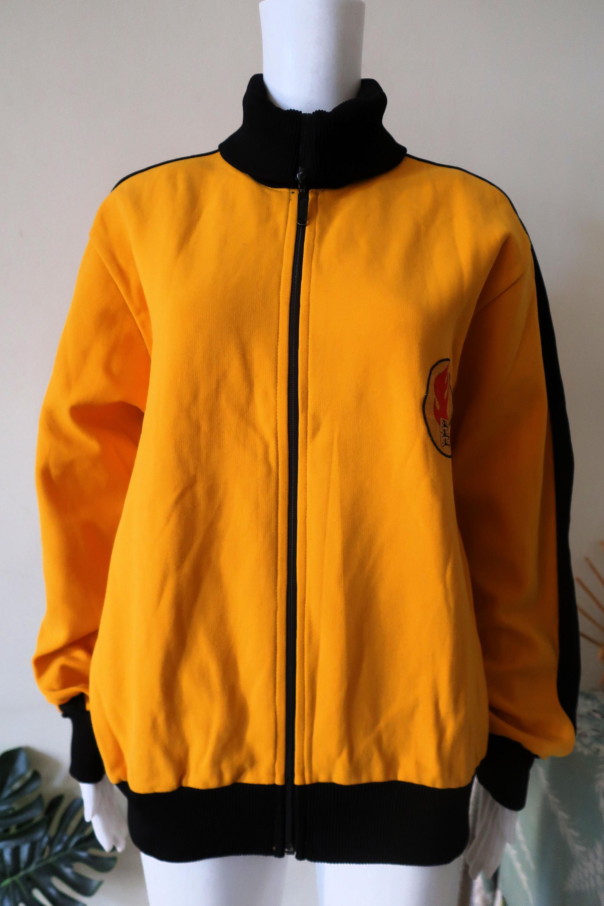 German Vintage Ziegler Track Top Zip Jacket Yellow With Black