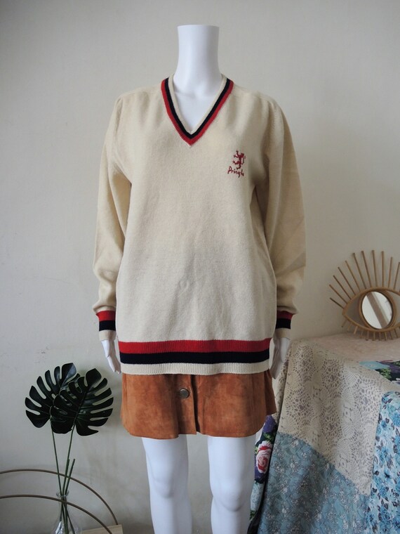 Vintage Pringle cricket wool jumper sweater colleg