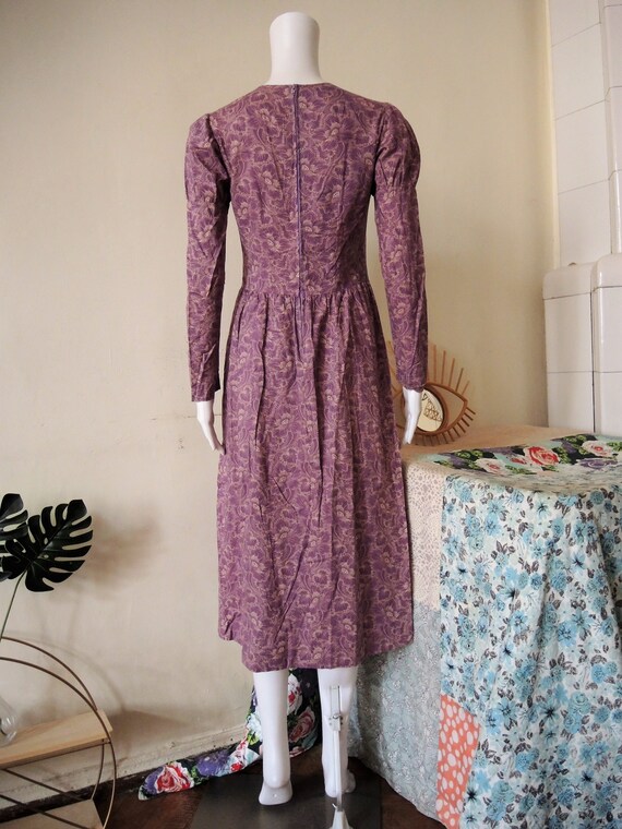 Vintage Vanessa Finland lilac floral cotton midi … - image 7