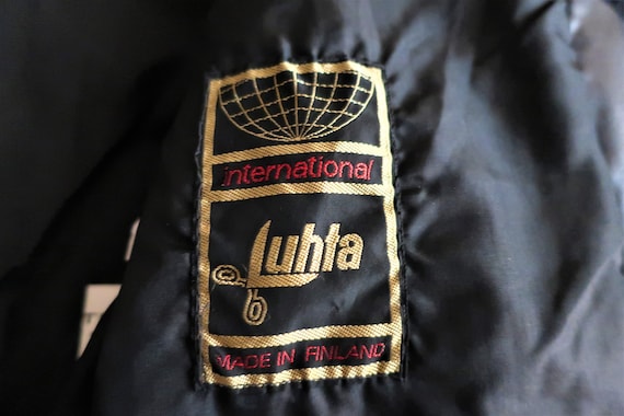 Finnish Vintage Luhta shiny black padded nylon co… - image 2