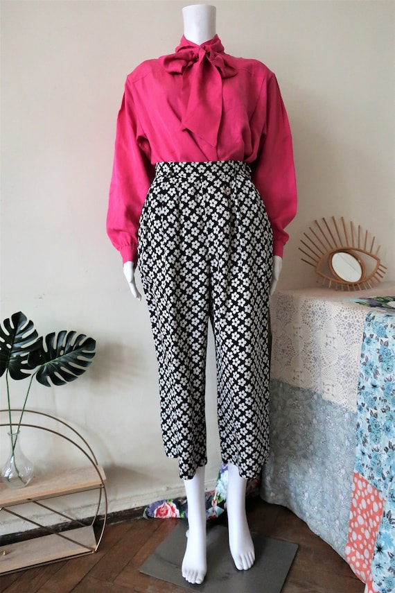 冬ギフト セ Yves Vintage Saint 3/4 Trousers Silk Gauche Rive Laurent パンツ