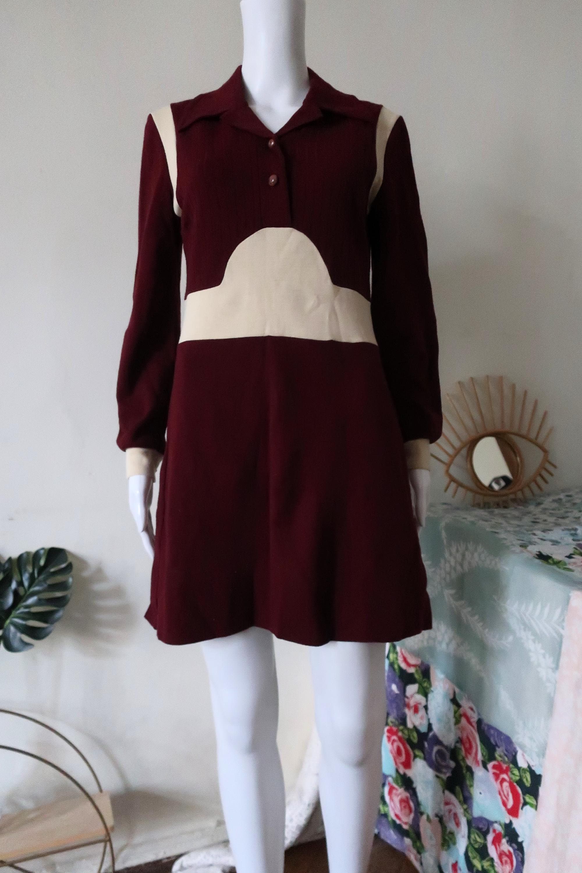 burgundy dress with white collar Rihoas Vintage Burgundy Blazer Dress Pleated Mini Dress for Workwear Office Holiday Party, Wine Red / L
