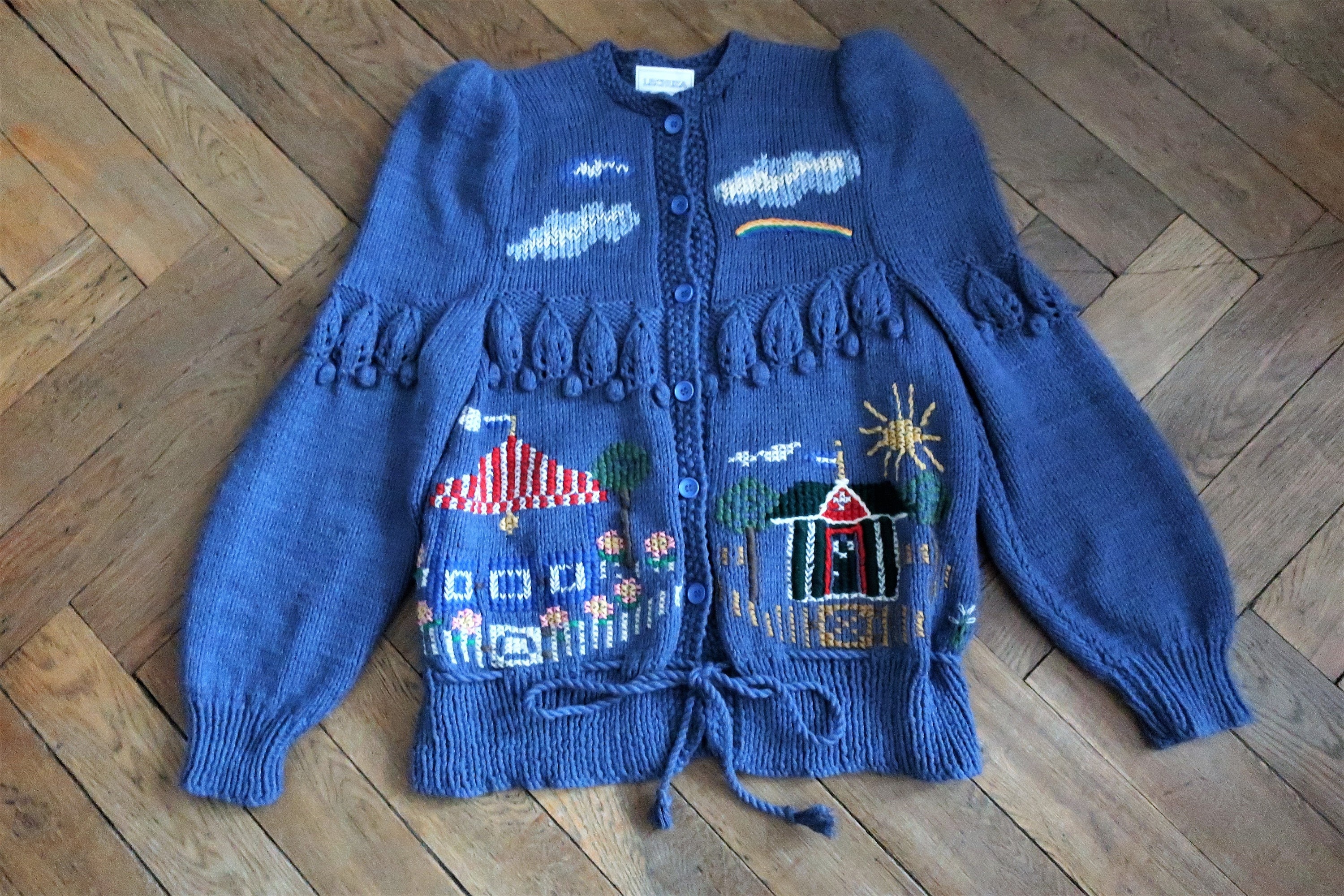 Vintage Lechuza Handmade Heavily Embroidered Folklore Wool