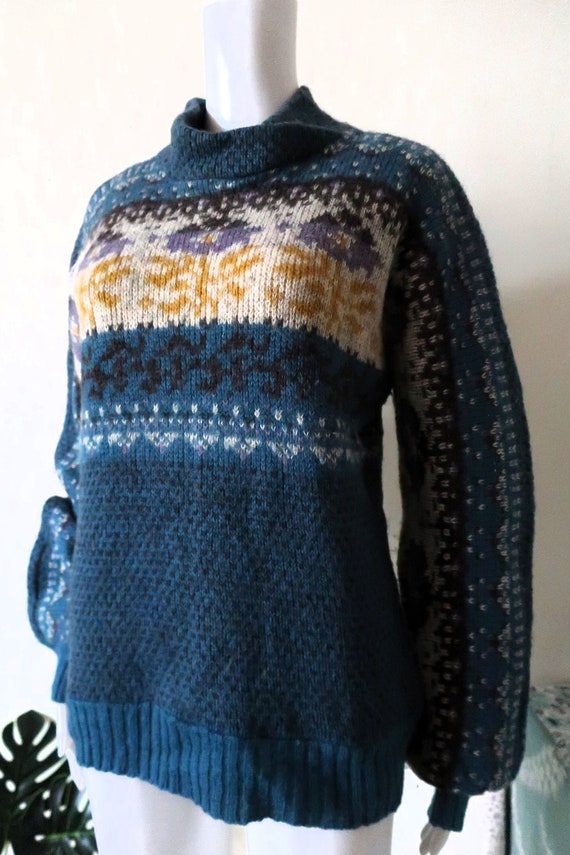 Vintage Alafoss Icewool wool knit sweater with Nor