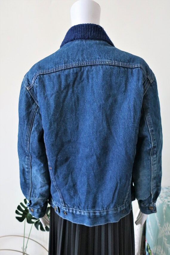Vintage Rifle denim jeans trucker jacket with war… - image 5