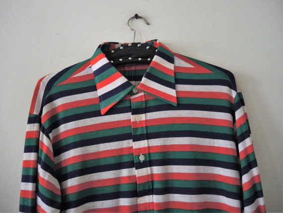 Vintage striped longsleeve polo shirt 1990s - image 4