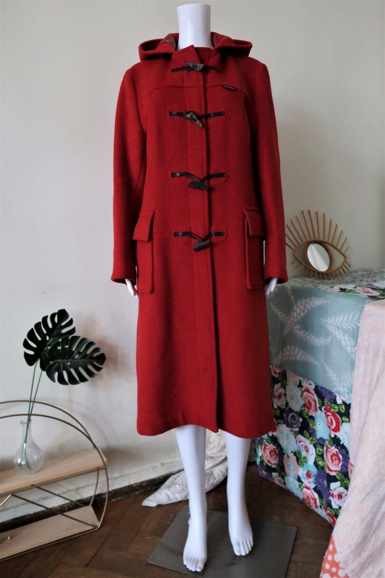 Vintage Gloverall Red Fitted Duffle Coat With Wooden Toggles - Etsy