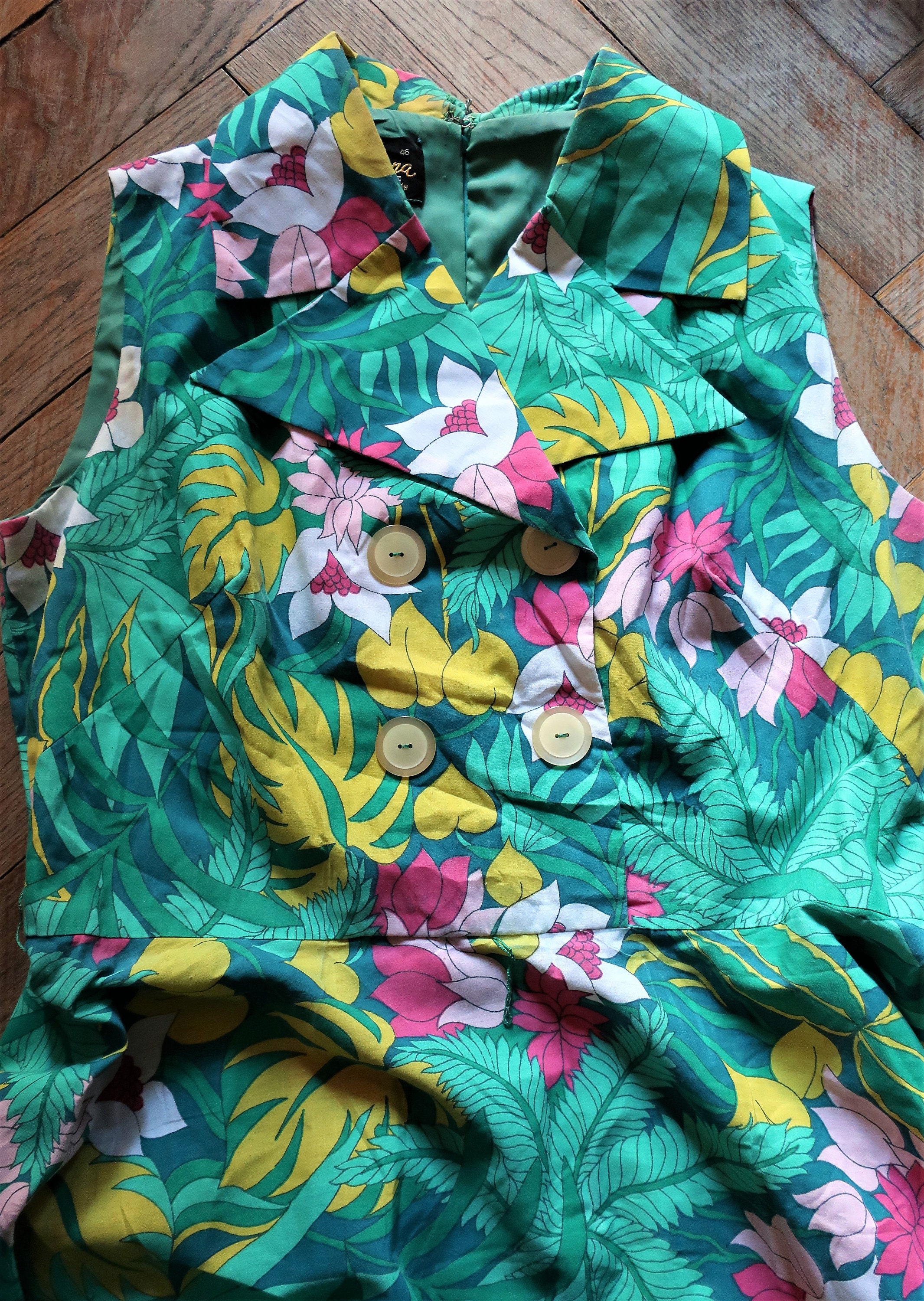 【内祝い】 Dress Maxi Vintage Danish Sleeveless Collar Statement With 西洋