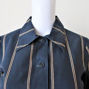 Vintage Marimekko Finland striped cotton midi shirt dress A-line 1960s 60s
