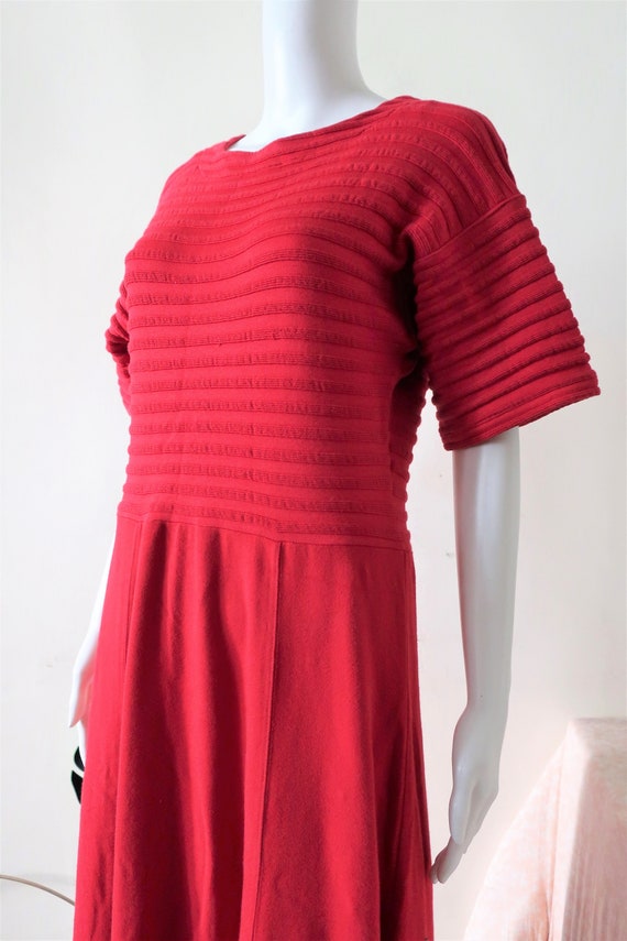 Vintage red Marimekko cotton stretch midi maxi mid
