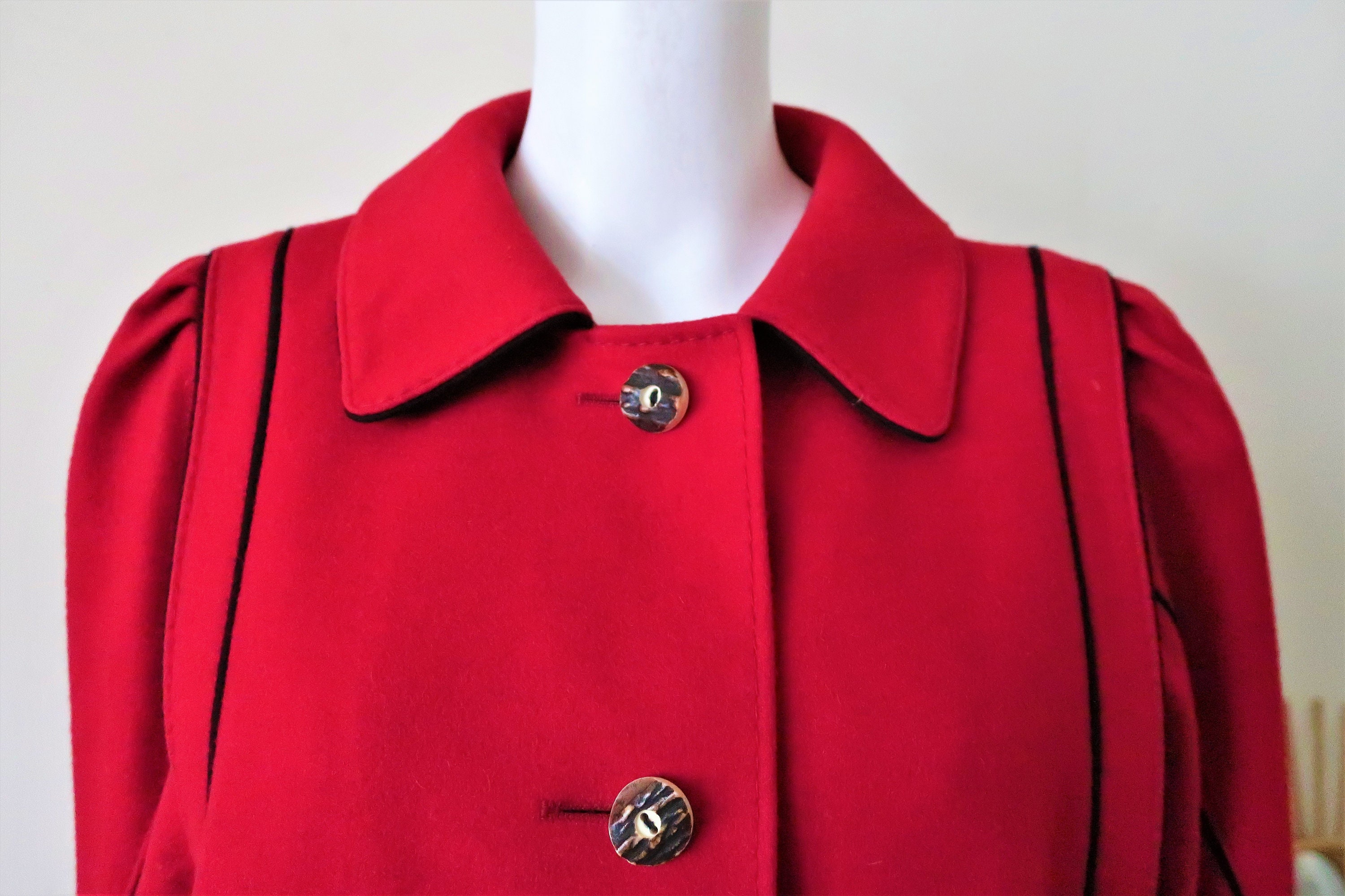 Vintage Bavarian Loden Wool Coat Wallstädter Trachten A-line