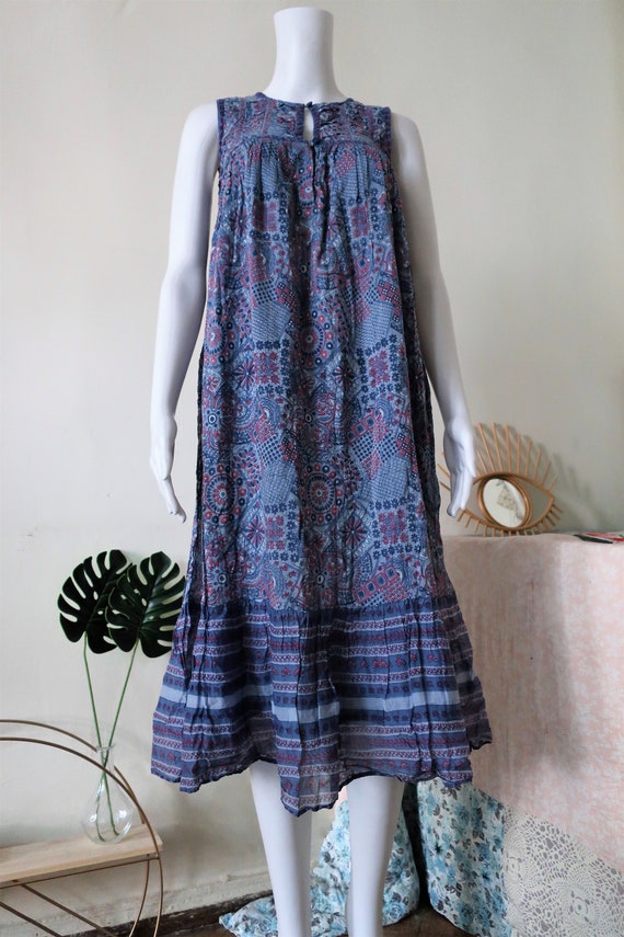 Vintage Roshafi Indian folklore cotton gauze midi… - image 3