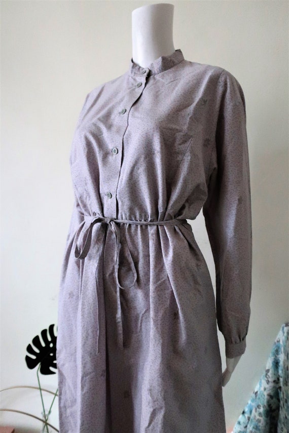 Vintage Marimekko Finland grey cotton midi dress w