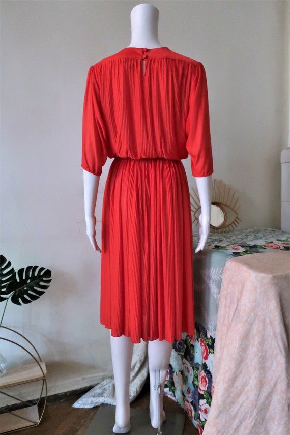 Vintage H&M Hennes Mauritz light red coral poppy … - image 8
