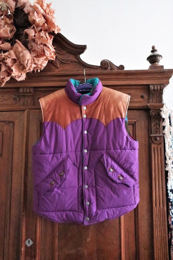 Vintage Rocky Mountain Featherbed Purple Puffer Down Vest - Etsy