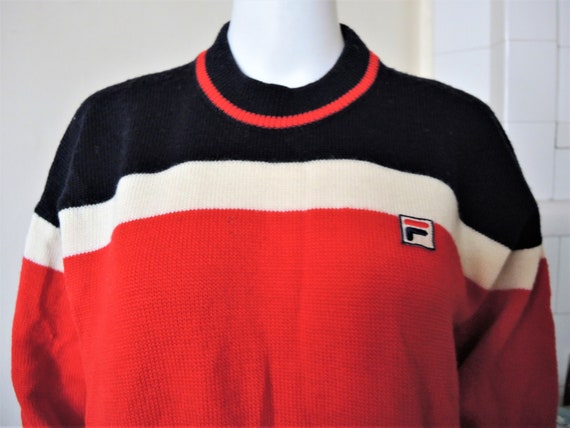 Vintage Fila Wool Knit Color-blocking Sweater Jumper Pullover - Etsy