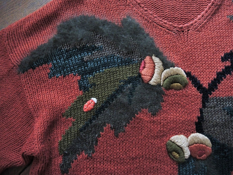 Vintage Iris Von Arnim Knit Sweater With Oak Leaves Acorn | Etsy