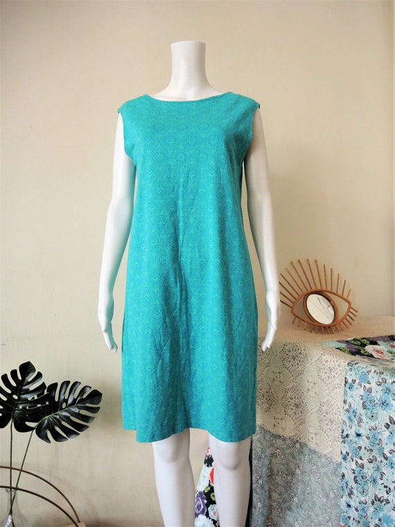 Vintage Marimekko Mika Piirainen turquoise cotton… - image 2