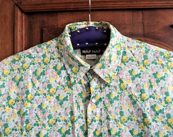 Buy French Vintage NAF NAF Floral Cotton Blouse Shirt With Western 