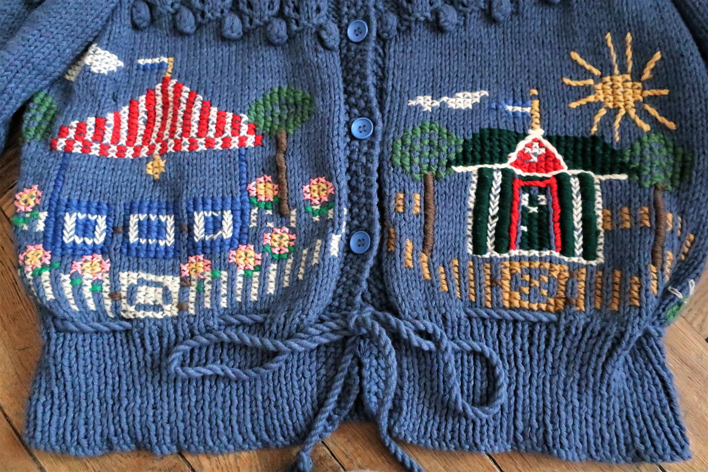 ヴィンテージ レチューザ ハンドメイド 刺繍入り フォークロア ウール 