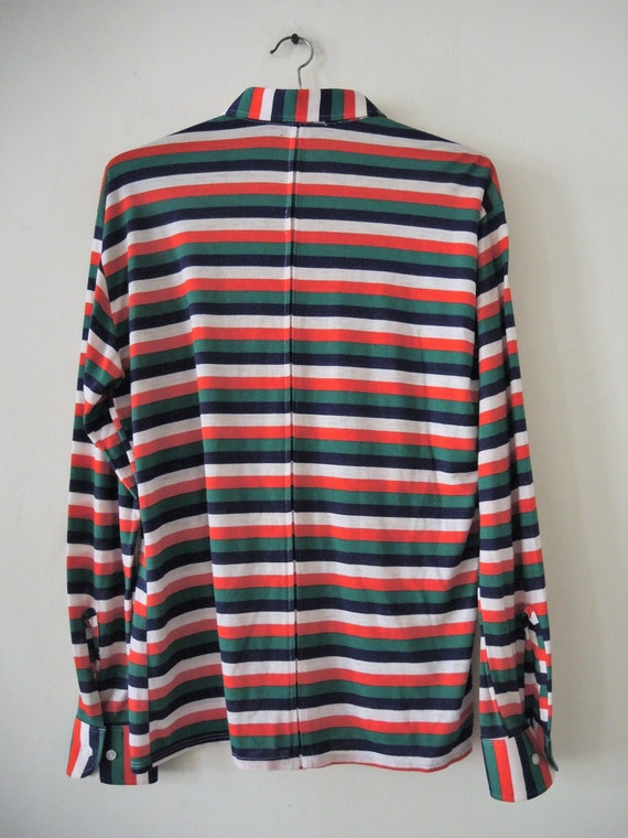 Vintage striped longsleeve polo shirt 1990s - image 3