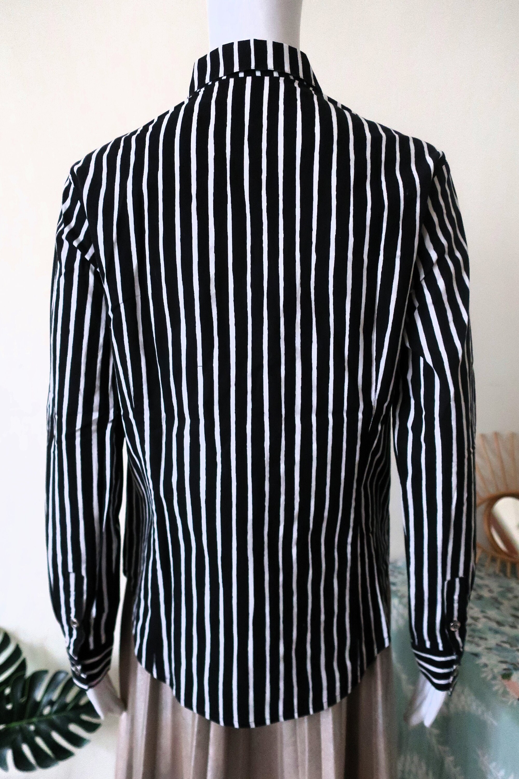Vintage Marimekko Finland Black and White Striped Blouse Vintage Marimekko Finland Black and White Striped Blouse