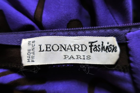 Vintage Leonard Paris Silk Jersey Midi Dress With Ornamental