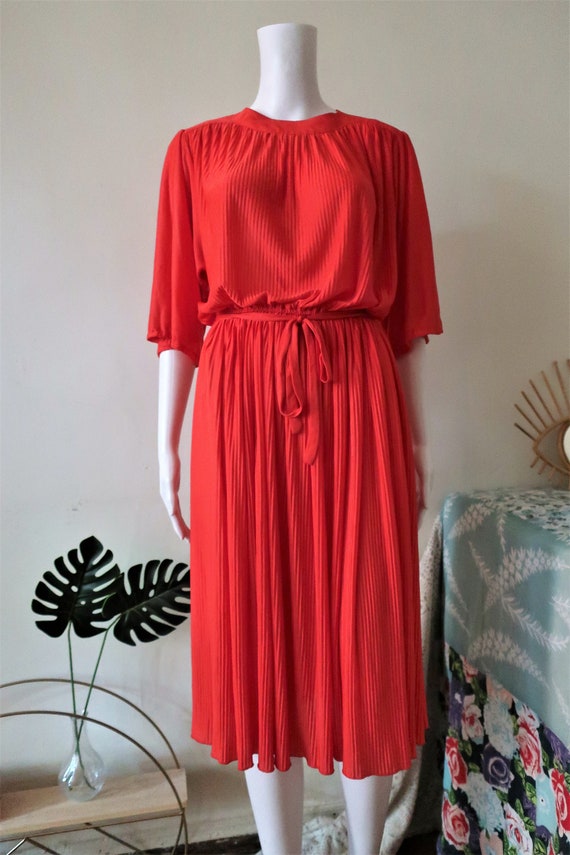 Vintage H&M Hennes Mauritz light red coral poppy … - image 4