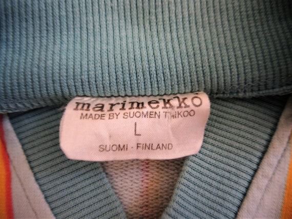 Vintage Marimekko pastel blue cotton t-shirt top … - image 9