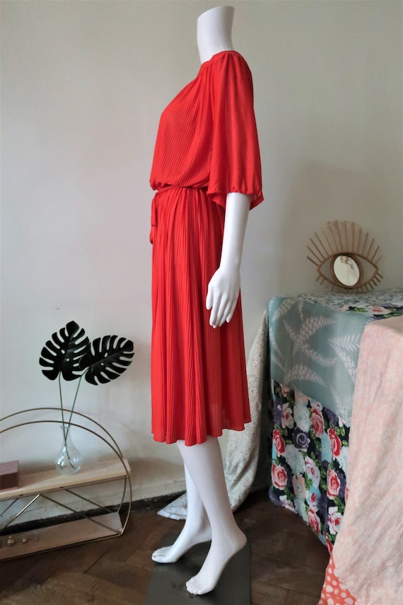 Vintage H&M Hennes Mauritz light red coral poppy … - image 6