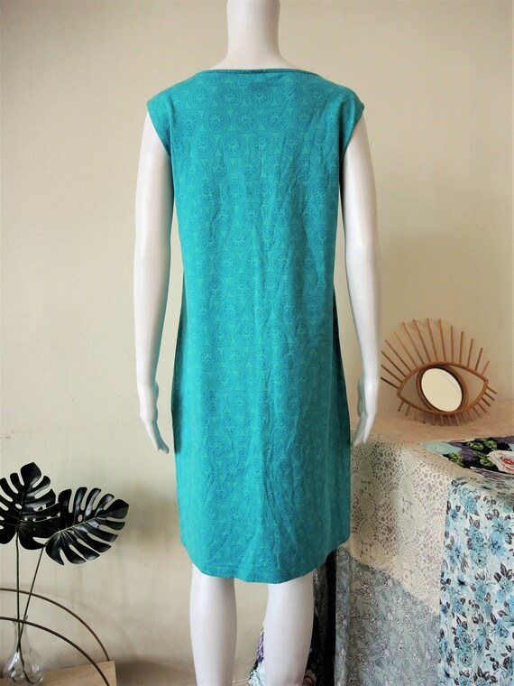 Vintage Marimekko Mika Piirainen turquoise cotton… - image 5