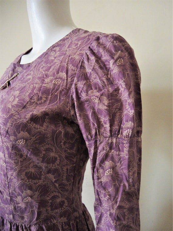 Vintage Vanessa Finland lilac floral cotton midi … - image 5