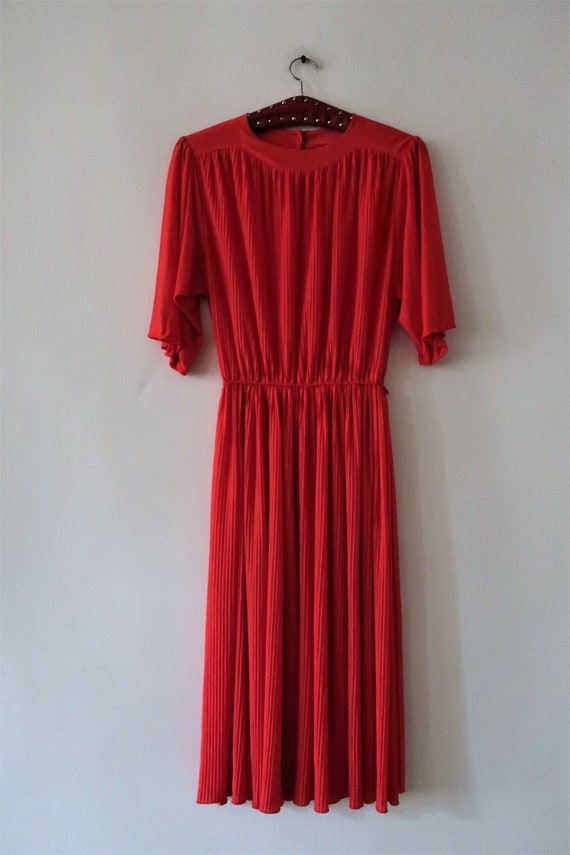 Vintage H&M Hennes Mauritz light red coral poppy … - image 9